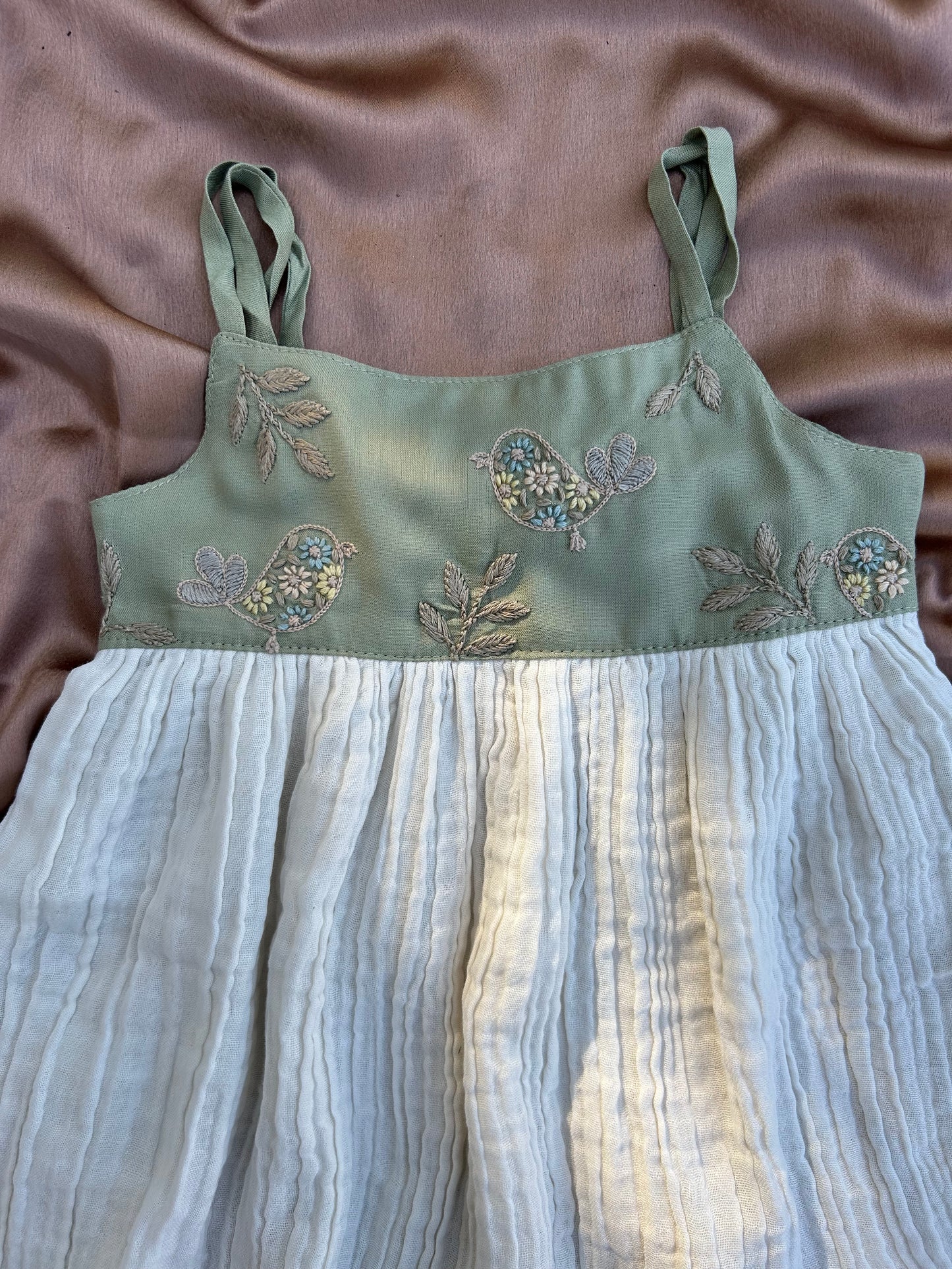 Bird embroidery dress